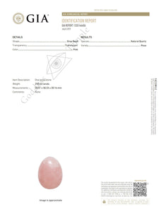 ローズクウォーツヨニエッグ/ Rose Quartz Yoni Egg -GIA certified